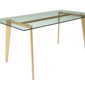 Mesa POMPEYA, metal, cristal templado, 160 x 90 cms