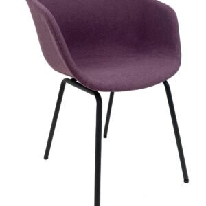 Sillón KIEL, metal, tapizado tejido rosa fuerte