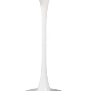 Mesa TUL, alta, metal, blanca, tapa blanca de 60 cms de diámetro