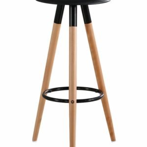 Taburete OTILIO NEW, madera, polipropileno negro