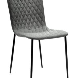 Silla PITT, metal, tapizado tejido técnico 11 gris oscuro