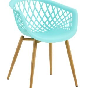 Sillón STRAUSS, metal, polipropileno verde pastel