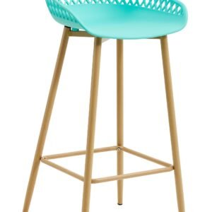 Taburete STRAUSS, metal, polipropileno verde pastel