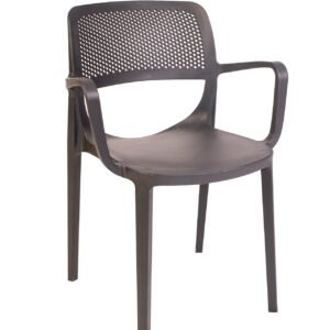 Sillón VERDI, apilable, polipropileno antracita