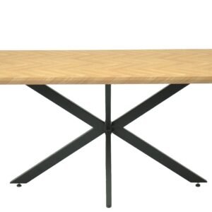 Mesa SORRENTO 180, metal, negro, tapa decor,180 x 90 cms