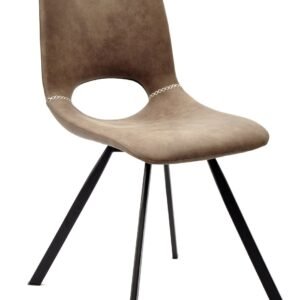 Silla ANTIBES NEW, metal, similpiel marrón oscuro