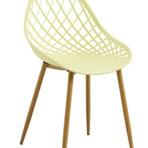 Silla STRAUSS, metal, polipropileno amarillo pastel