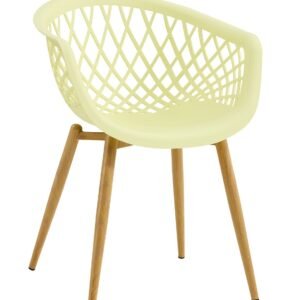 Sillón STRAUSS, metal, polipropileno amarillo pastel