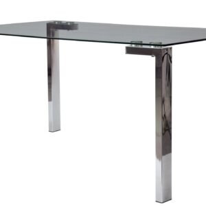 Mesa LAINEY 160 (M), cromada, cristal, 160x90 cms