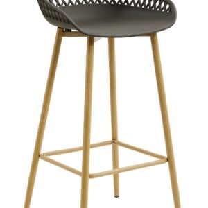 Taburete STRAUSS, metal, polipropileno gris oscuro