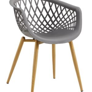 Sillón STRAUSS, metal, polipropileno gris oscuro