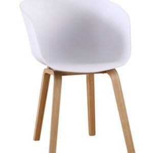 Sillón AWAK, madera curvada, polipropileno blanco