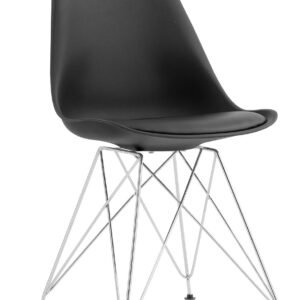 Silla BELLA (SU), cromada, carcasa y cojín negro