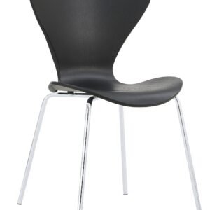 Silla ARNE NEW, cromada, polipropileno negro