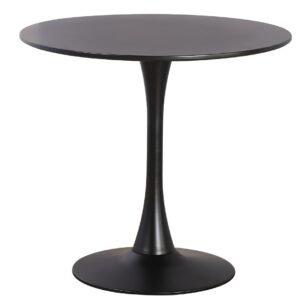 Mesa TUL (TO), base de metal, tapa lacada negra, 90 cms de diámetro