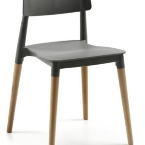 Silla CROSCAT (TO), madera, polipropileno gris oscuro