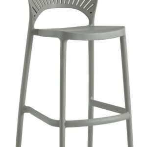 Taburete ABANICO, apilable, polipropileno gris