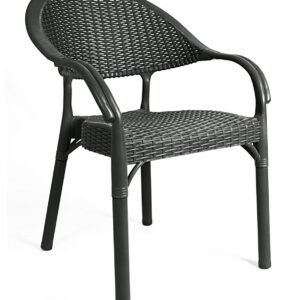 Sillón TORREMOLINOS, apilable, polipropileno negro