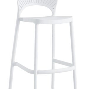 Taburete ABANICO, apilable, polipropileno blanco