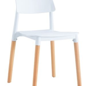 Silla CROSCAT (SU), madera, polipropileno blanco