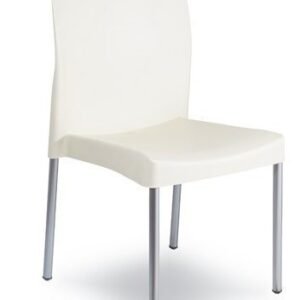 Silla SANDRA, aluminio, polipropileno blanca*