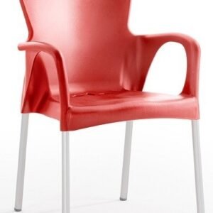 Sillón SENA, apilable, polipropileno rojo*
