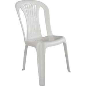 Silla LAGO, monoblock, apilable, blanco