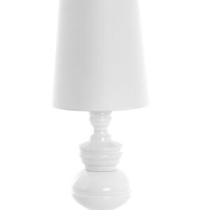 Lámpara LOUVRE, sobremesa, blanca, pantalla blanca