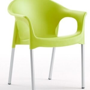 Sillón NILO, aluminio, apilable, polipropileno verde lima*
