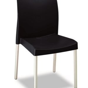 Silla SANDRA, aluminio, polipropileno negro*