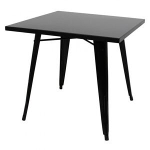 Mesa TOL, acero, negra, 80x80 cms