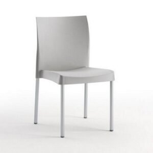 Silla SANDRA, aluminio, polipropileno gris*
