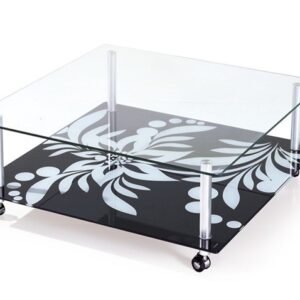 Mesa DURCAL, cristal, 100 x 100 cms