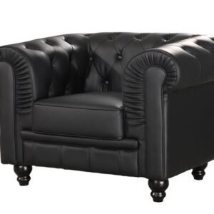 Sillón CHESTER, similpiel negra