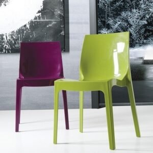 Silla ANTARTIDA, polipropileno, verde alto brillo