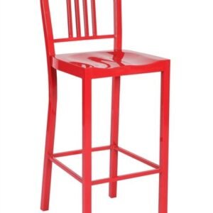 Taburete NAO, acero, rojo