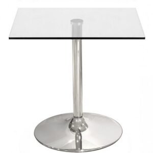 Mesa BERNIE NEW, cromada, cristal templado 60 x 60 cms
