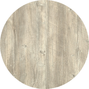 Tablero de mesa Werzalit Alemania, PONDEROSA BLANCO 178, 70 cms de diámetro*.