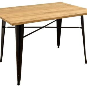 Mesa TOL, acero, negra, madera, 120x80 cms