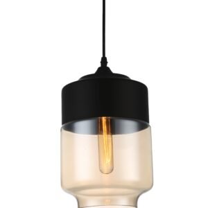 Lámpara LEIRE 3, colgante, cristal negro - cogñac