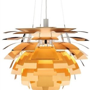 Lámpara ARTIC, aluminio, dorada, 60 cms. de diámetro