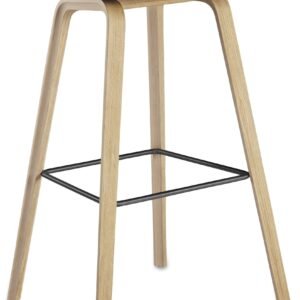 Taburete AWAK, madera, asiento rojo