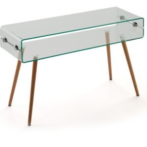 Consola HOLANDA-120TR, madera, cristal, 120x40 cms