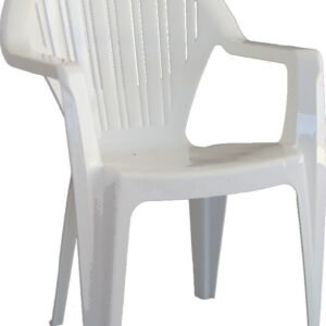 Sillón VITO, monoblock, apilable, blanco