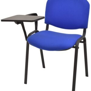 Silla NIZA NEW AM, brazo pala a derecha, chasis negro, tapizado azul