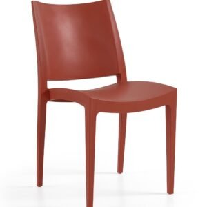 Silla BEYBE, apilable,  polipropileno rojo ladrillo