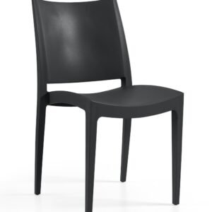 Silla BEYBE, apilable,  polipropileno negro