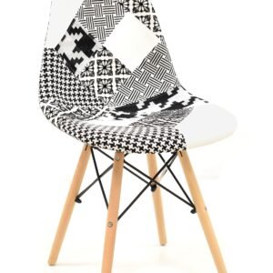 Silla STAR, madera, tejido patchwork combi bgn