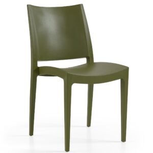Silla BEYBE, apilable,  polipropileno verde oliva