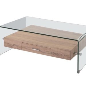 Mesa MARILYN, baja, madera, cristal, 110x55 cms